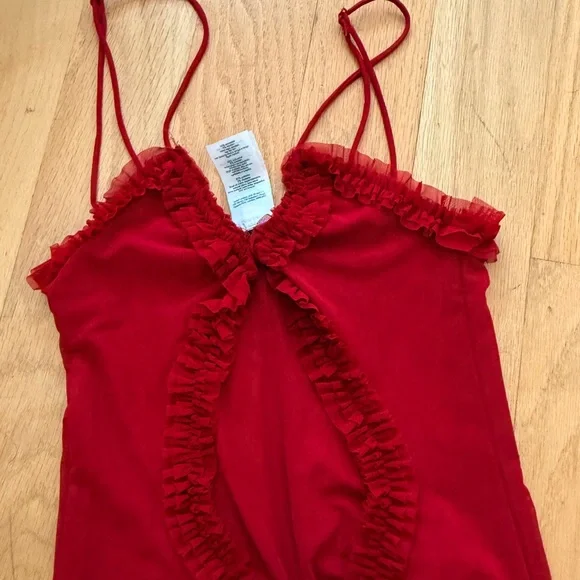 Jaded London Short Red Ruched Dress, size 4 - Picture 5 of 8